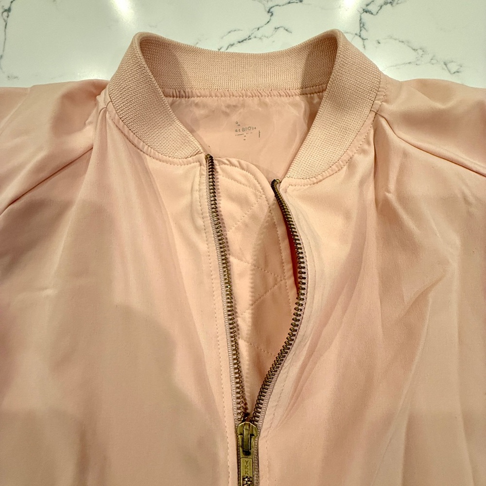 Albion RARE Blush Bomber Jacket with gold zippers size small